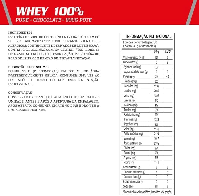 Integralmedica - Whey Protein Concentrado 100% Pure - Pote 900g