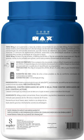 Max Titanium 100% Whey - 900G